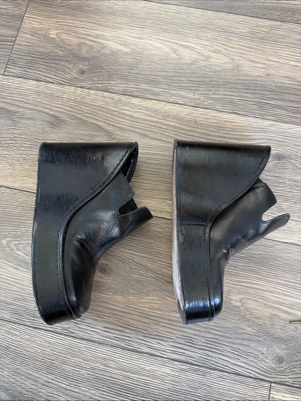 Miista Black Leather Sculptural Platform Wedge Booties Shoes EU 37 or US 7 - Picture 8 of 16